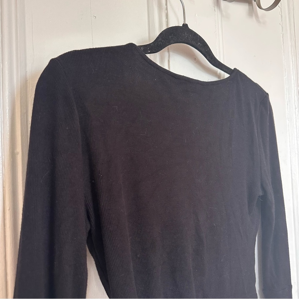 Jack by BB Dakota Leia Black Flounce Sleeve Crop Top - Picture 12 of 15